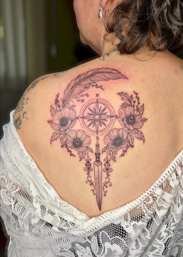 Omoplate fleur rose des vent Christel
