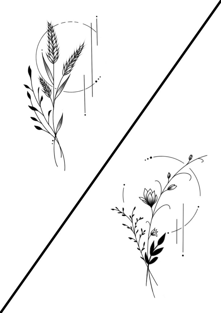 Brins de nature géométriques x2 blé et fleur